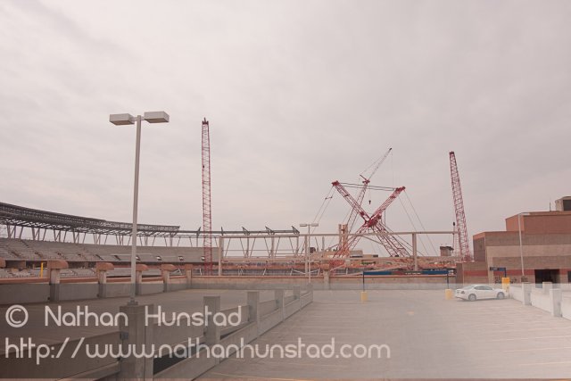 Construction on Target Field, the new Twins stadium, in downtown Minneapolis.